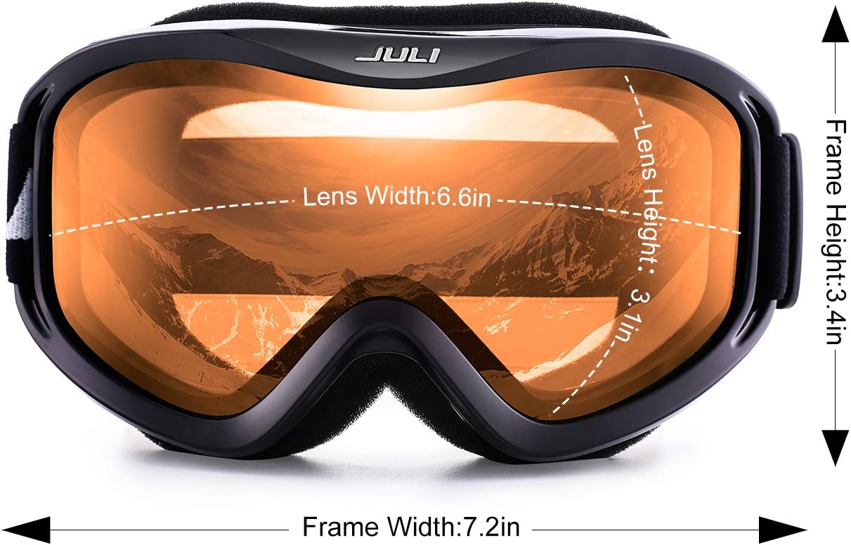 snowboard goggles for snow (Black Frame Citrus Orange Lens)