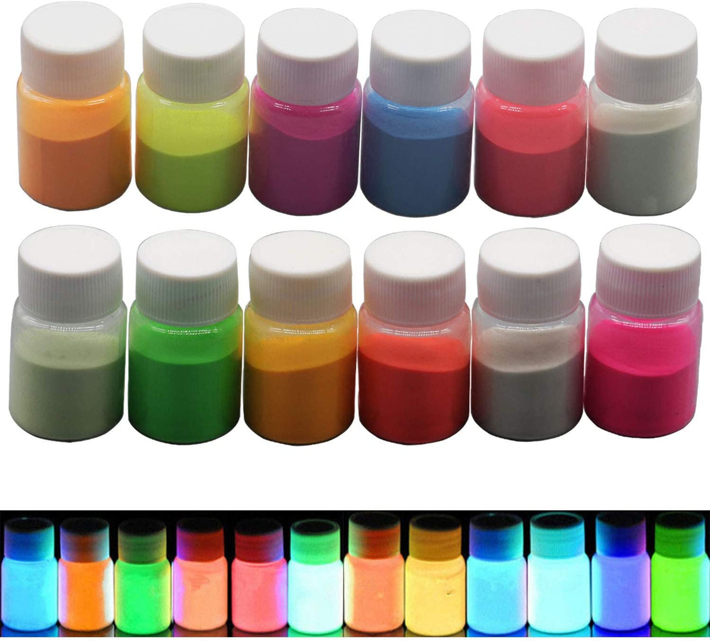 Glow in the dark pigment powder (0.7oz/bottle)