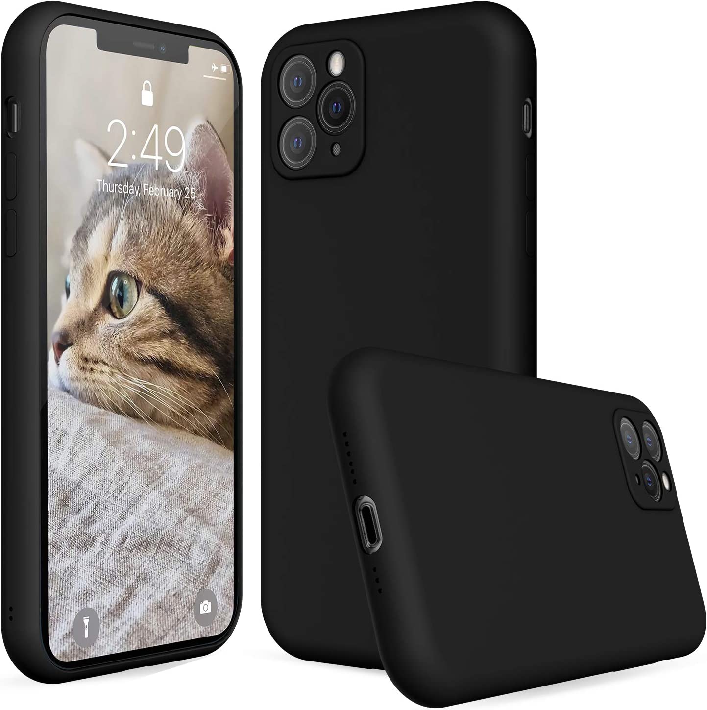 Silicone phone case, color: black, 6.5 inches