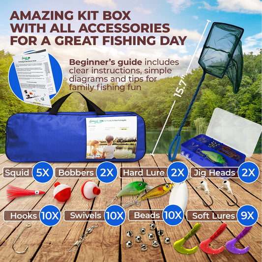 Junior Fishing Starter Kit, Colour: Blue