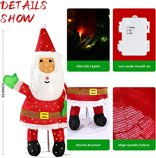 Santa Claus Christmas Decoration 35.5 Inch 70 LED Lights