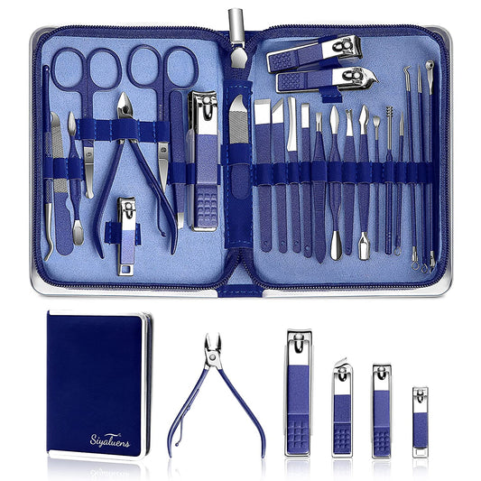 26 Piece Stainless Steel Manicure Set (Blue)