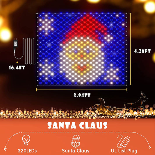 Christmas Net Lights Santa Claus Decorations