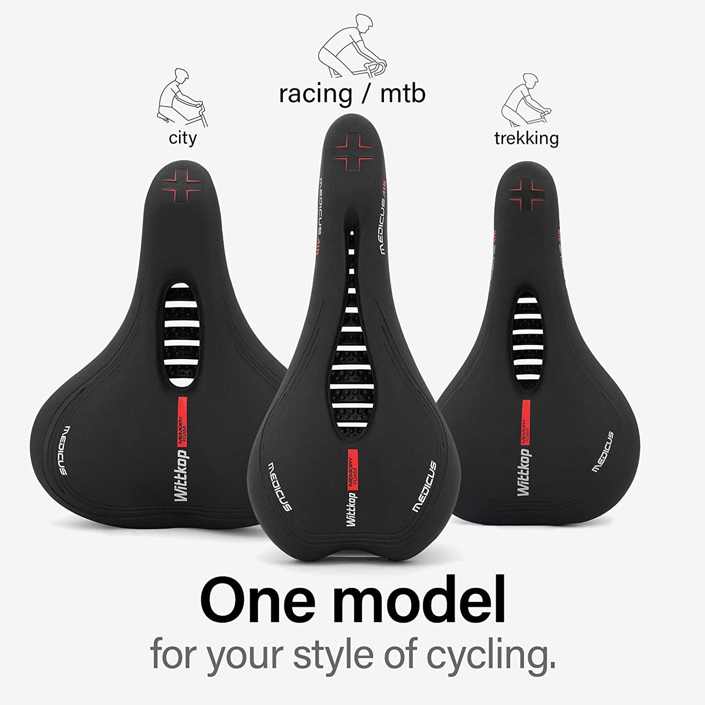 Mens bike seat waterproof bicycle saddle, Style:MTB