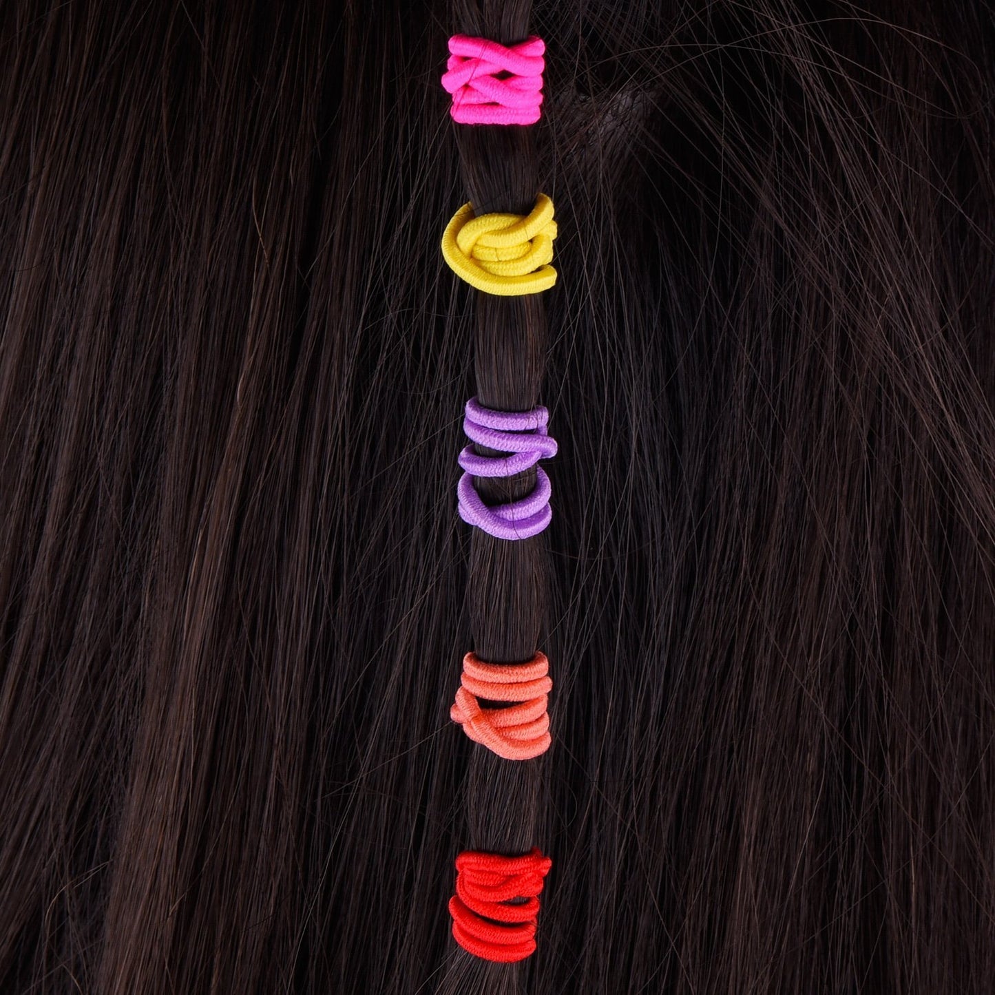 100 elastic hair ties (multicolor, 3.5 x 0.2 cm)