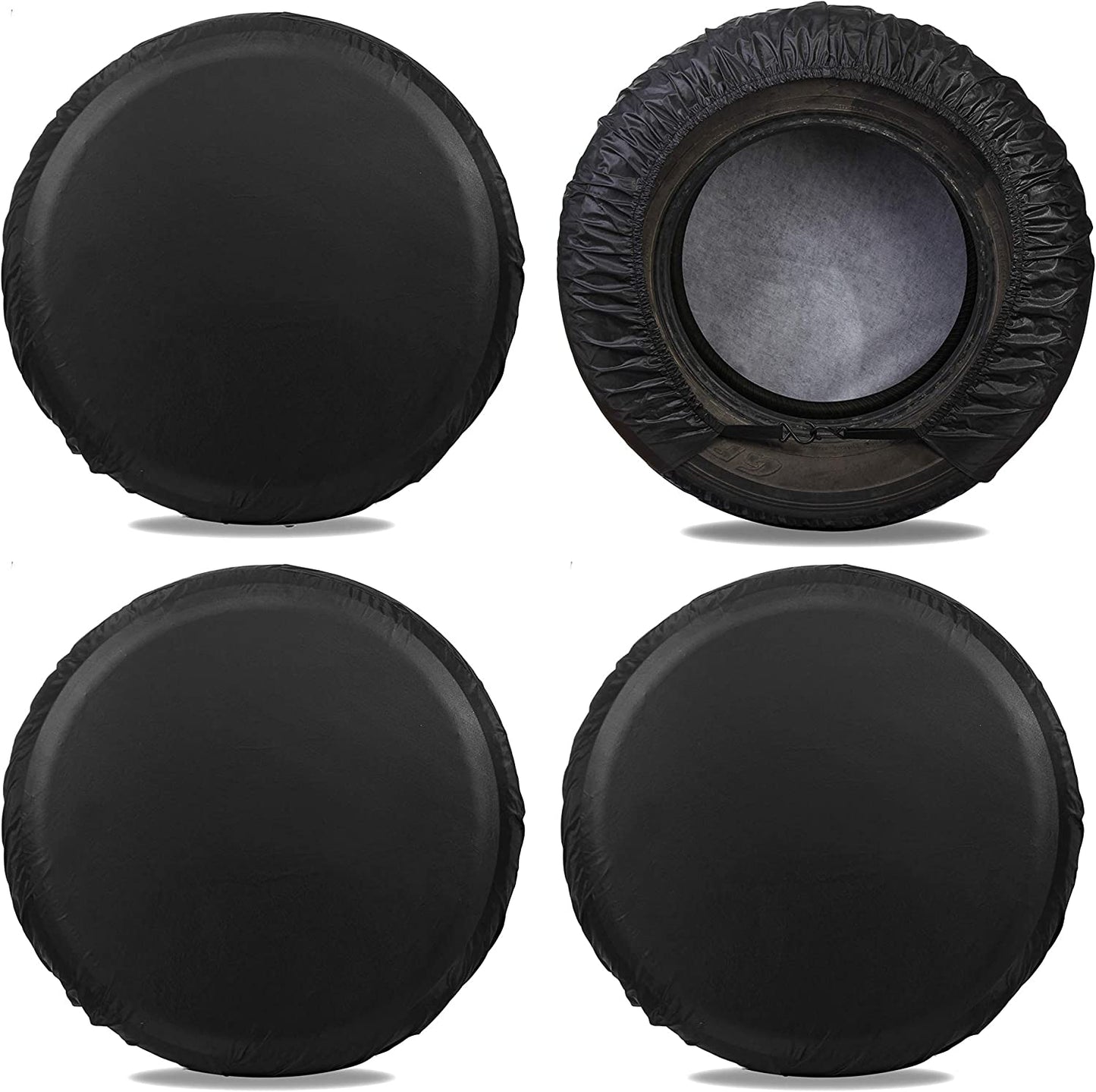 RV Wheel Tire Covers (Black 4 Pack)