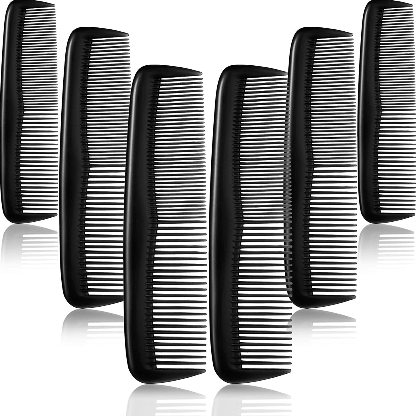 12-Piece Plastic Hair Combs Set (Black)