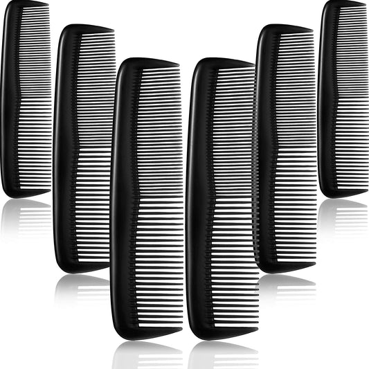 12-Piece Plastic Hair Combs Set (Black)