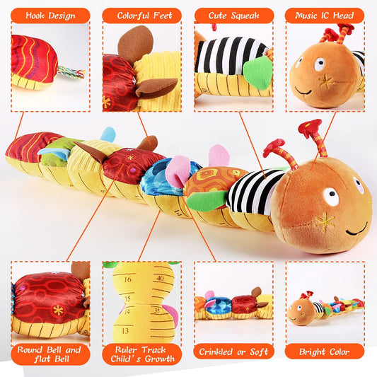 Caterpillar musical rattle for babies, Orange