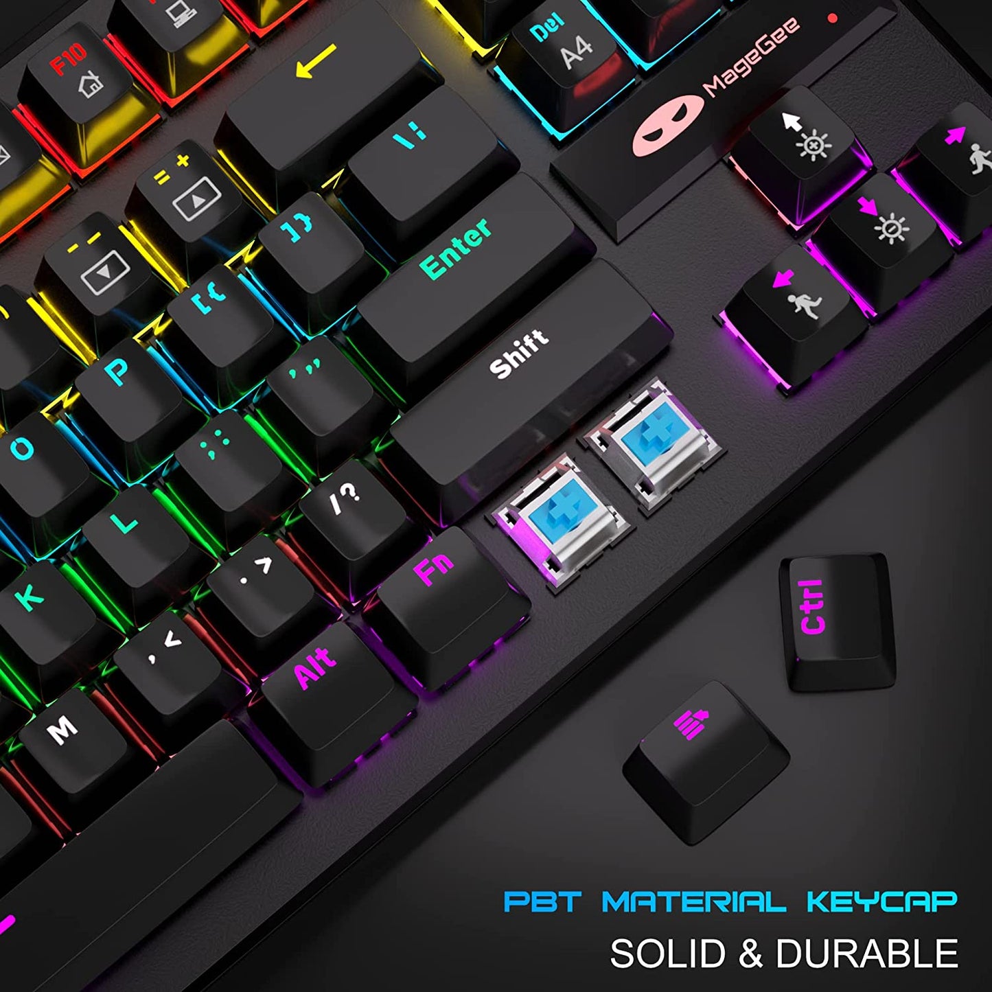 Wired Backlit Mechanical Keyboard, Black&Colorful