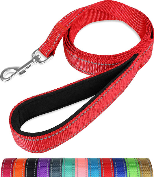 Reflective Double Sided Dog Leash, 6', Red