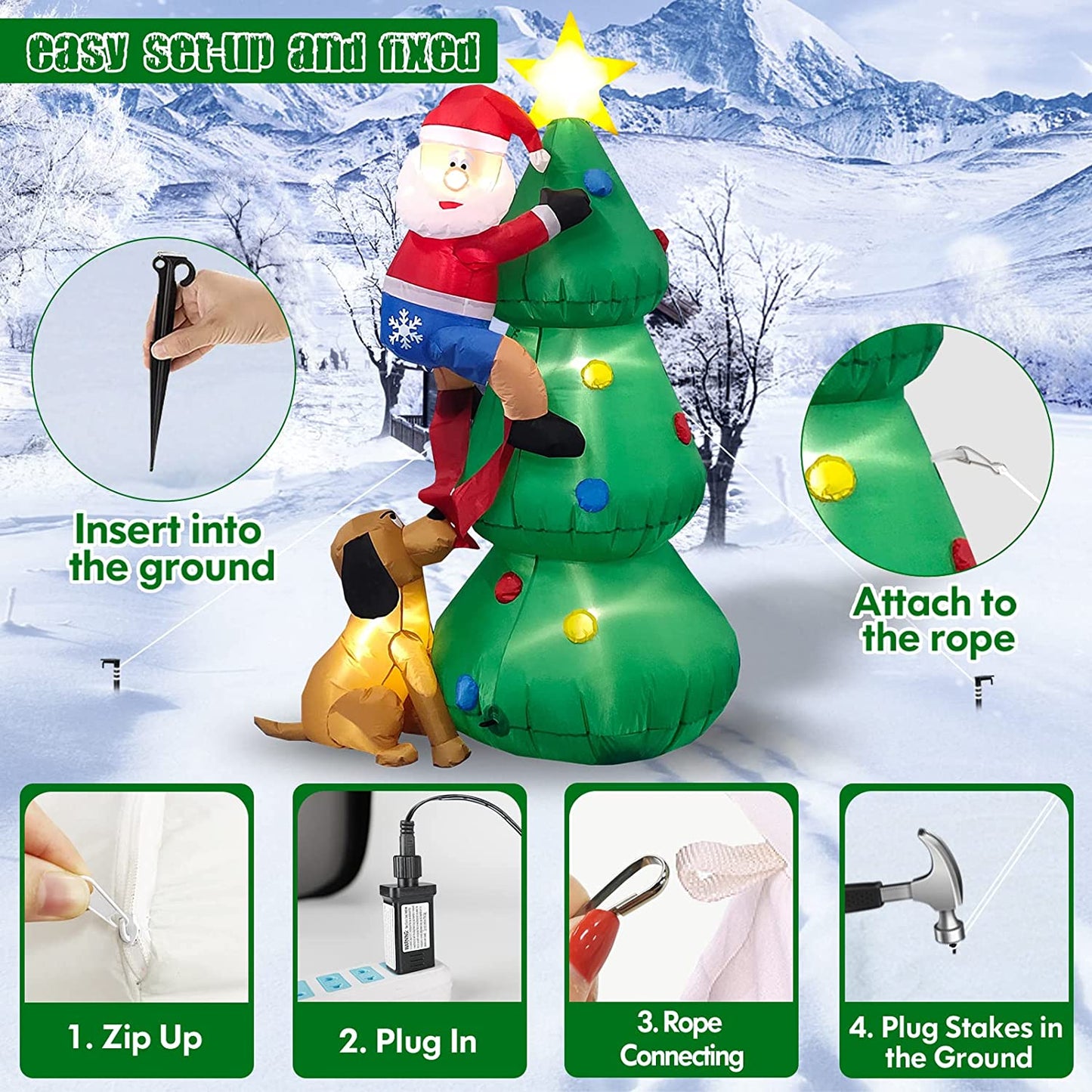 6ft Inflatable Christmas Tree Decoration