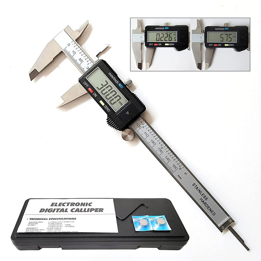 0-6 inch stainless steel digital caliper with large LCD display