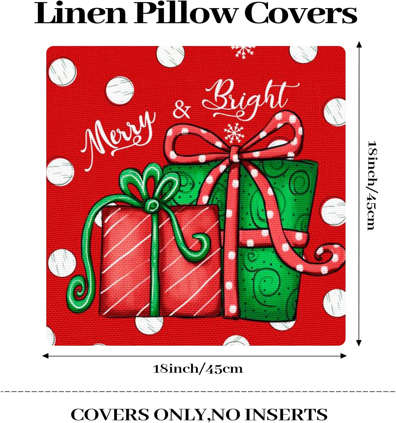 Christmas Pillow Covers 18x18, Set of 4