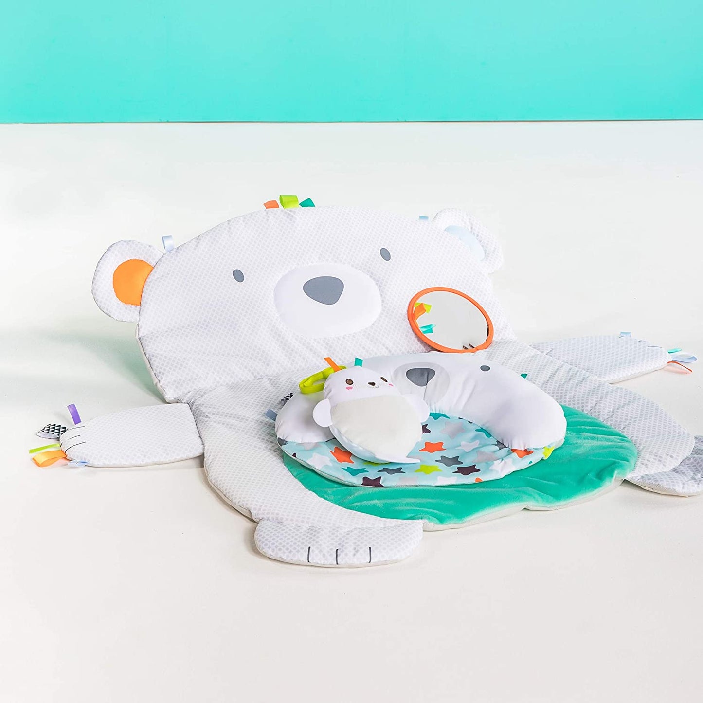 Activity Mat, Polar Bear, Pillow, Mirror, Rattle, White