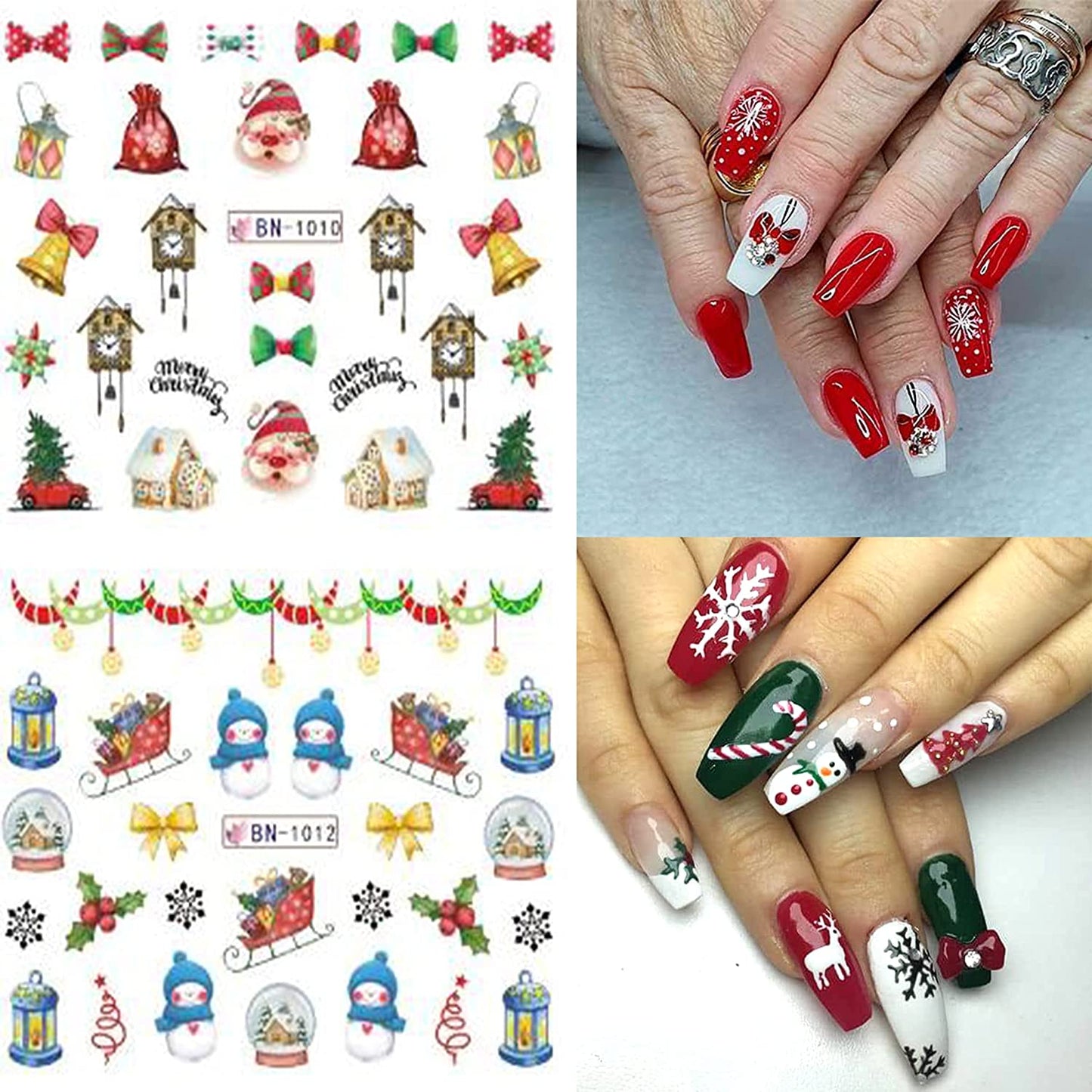 12 Sheets Christmas Nail Art Stickers