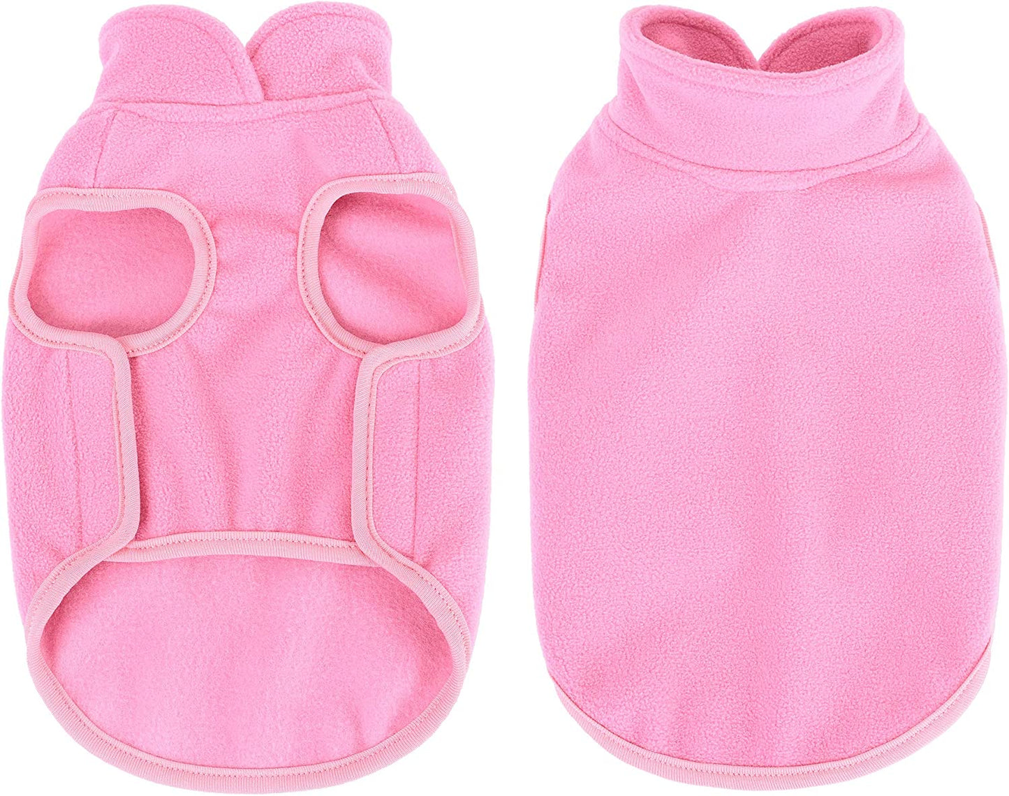 Pet fleece vest| ,pink, S (Girth: 16"-18", Length: 12")