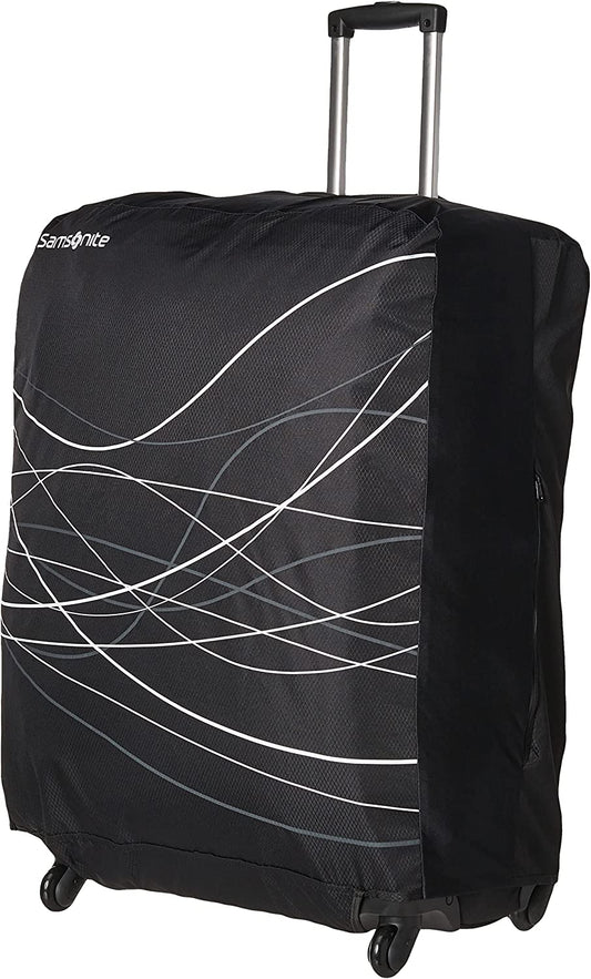 Printed Luggage Cover, Color: Black, Large