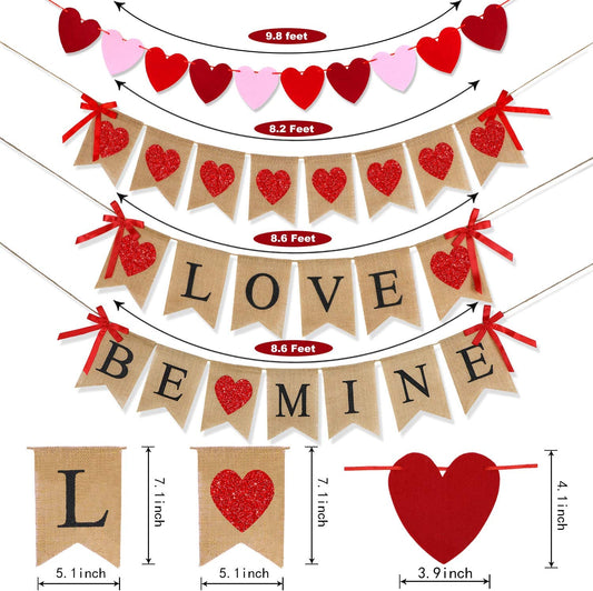 Set of 4 Valentine's Day Banners - No DIY Required