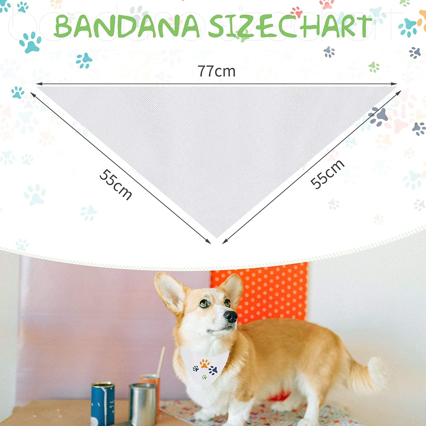 12 Pieces Pet Triangle Bandanas, (white)