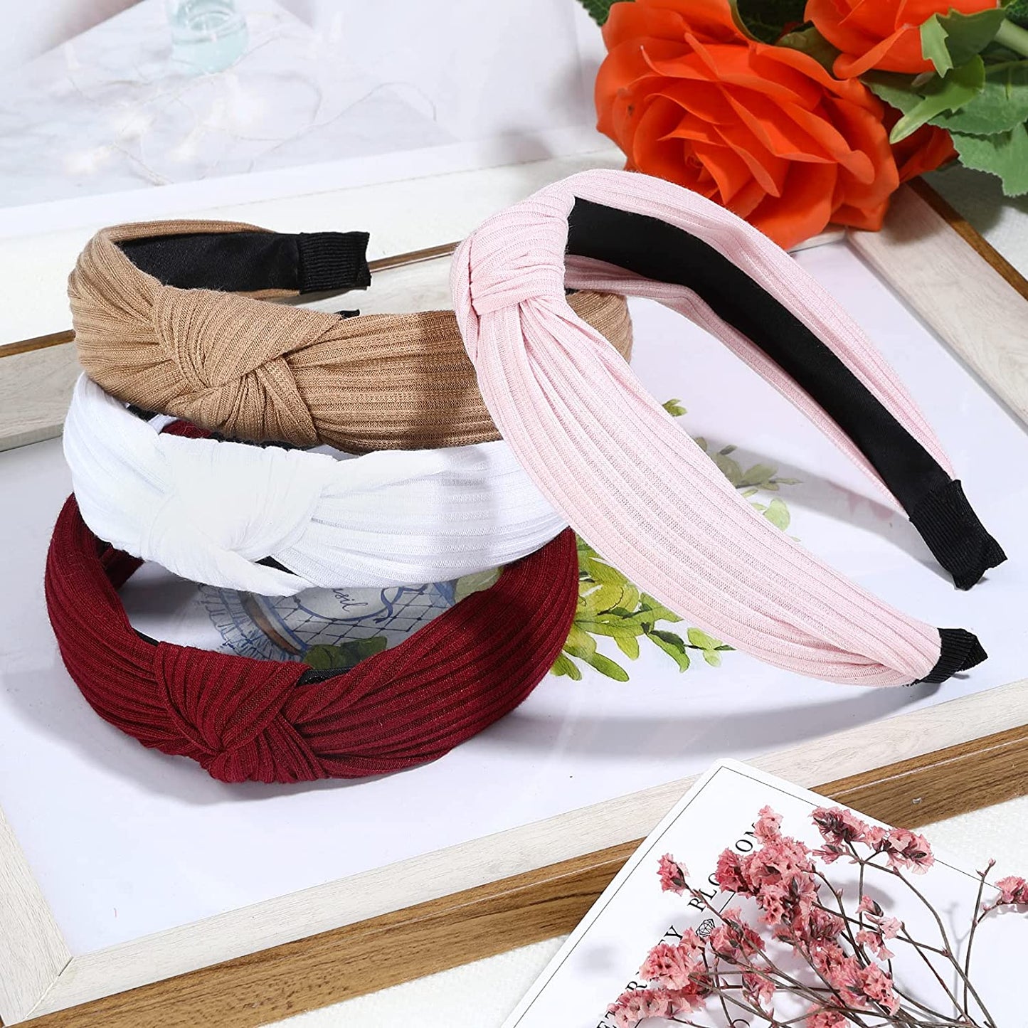 10 Pack Wide Knotted Headbands for Women and Girls,