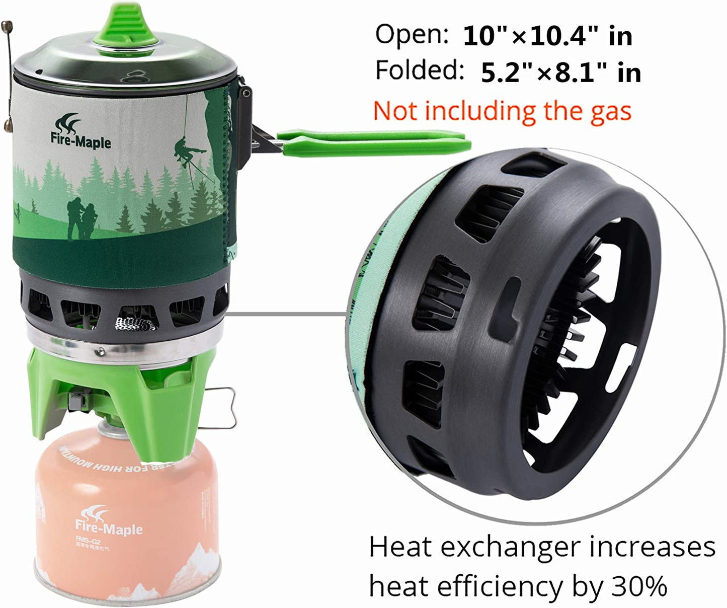 3 Inch Fixed Star Camping Stove System (Green 0.8L)