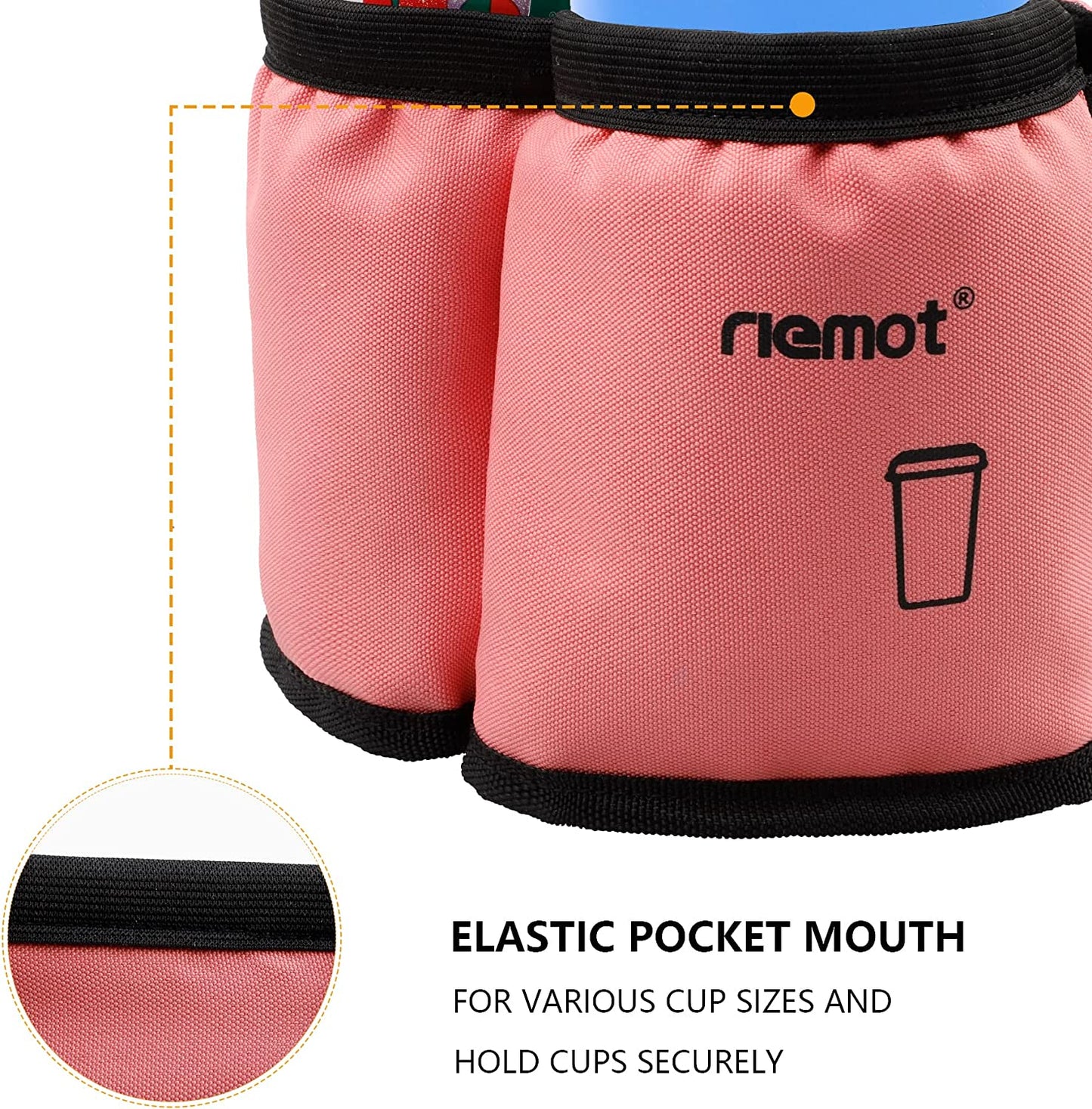 Travel Cup Holder for Suitcases without Hook and Loop, (Pink)