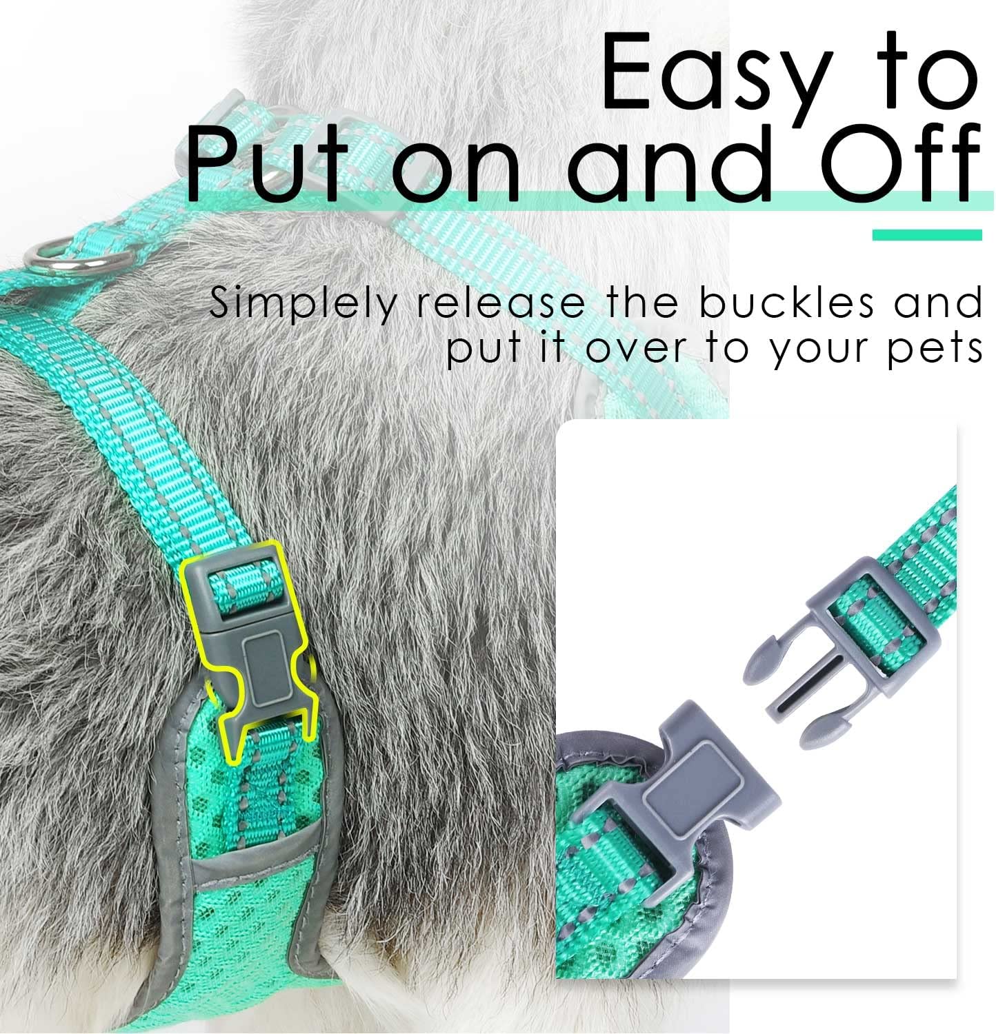 Ventilation Harness for Pets, Neon Green, X-Large