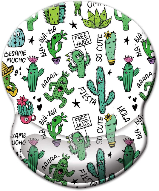 Mouse pad, Colour: Cute Cactus With White Design