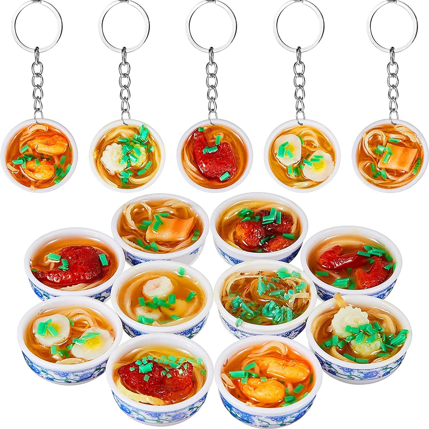 10 pieces mini food keychain, (warm style)