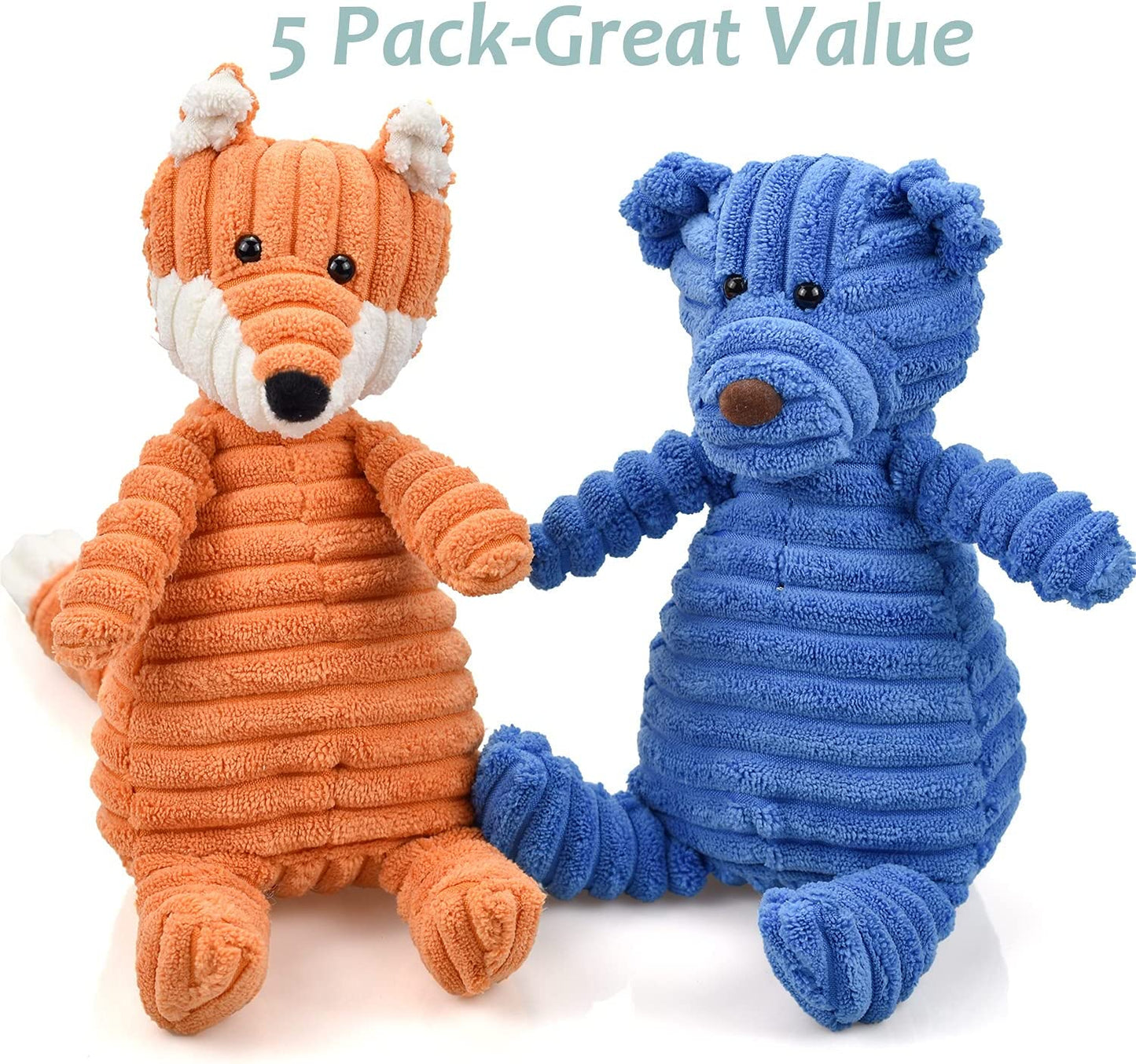 5-Pack Plush Pet Toys