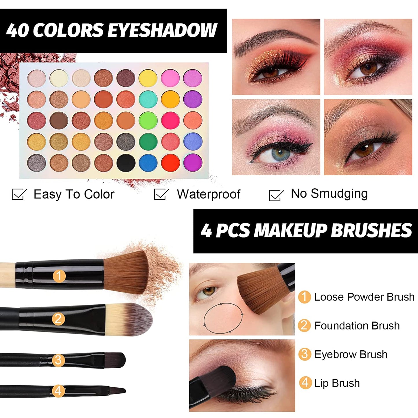 Complete makeup kit, KIT005#, 40 eyeshadow colors