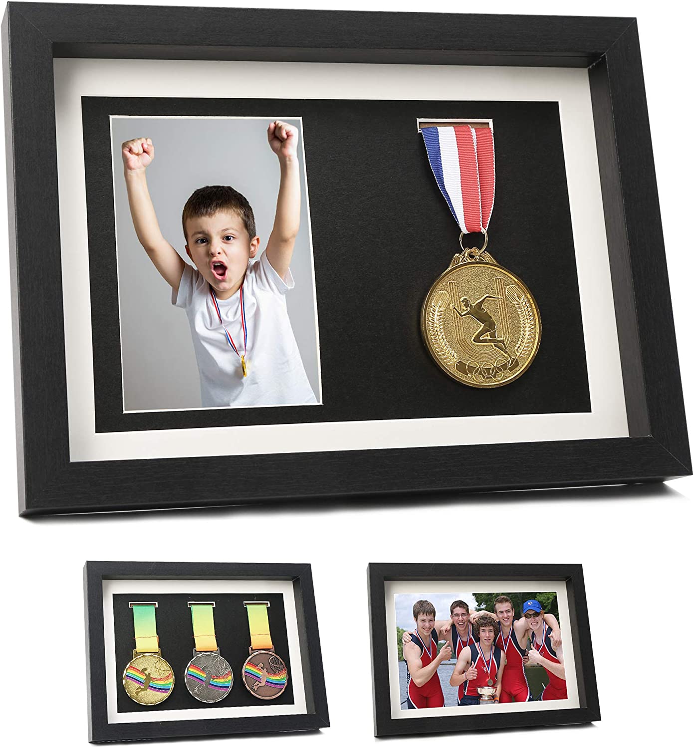 3 Medal Display case, black A4 size