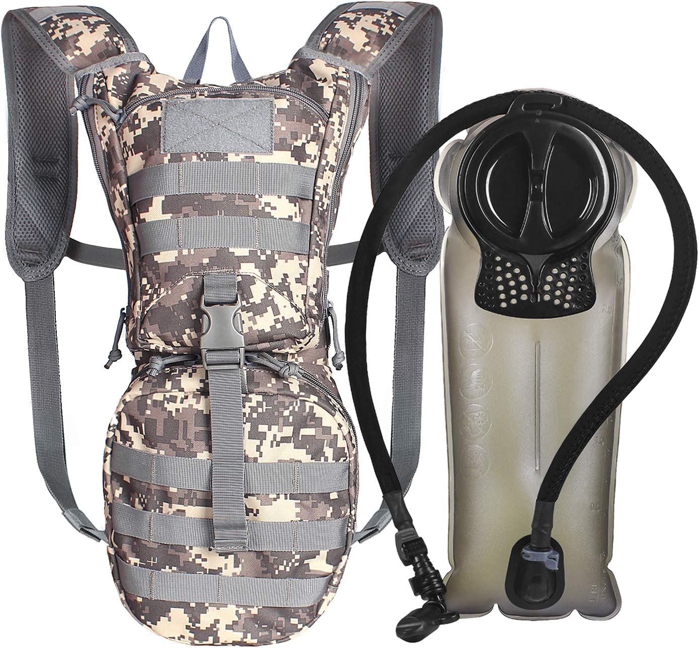 2.5 Liter tactical travel hydration backpack - acu color