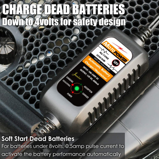 Automatic battery charger, slow charger and desulfator