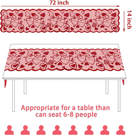 2 Pack Valentine's Day Table Runners 13" x 72"