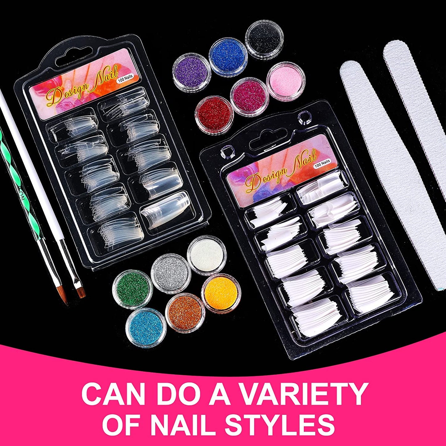 Acrylic nail kit, (23 in 1) 12 colors