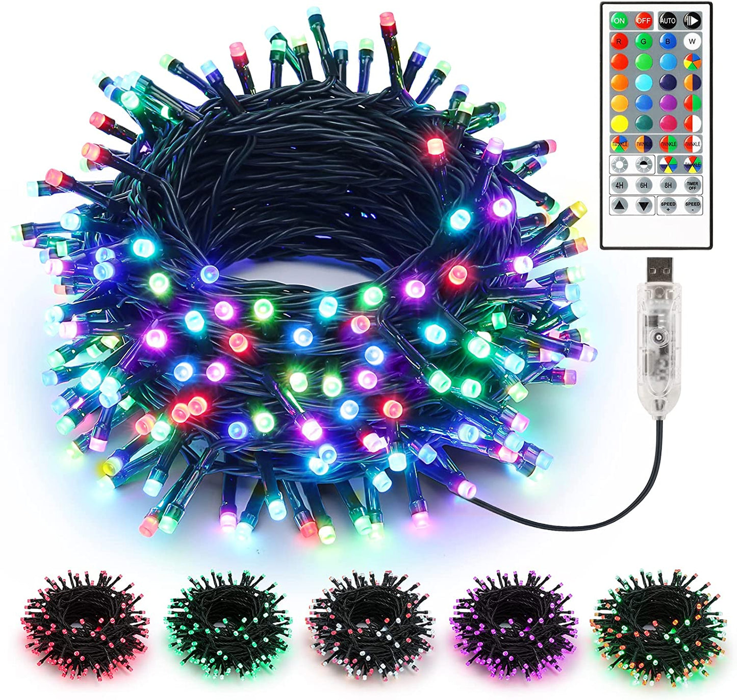 Color Changing Christmas Lights, 33ft