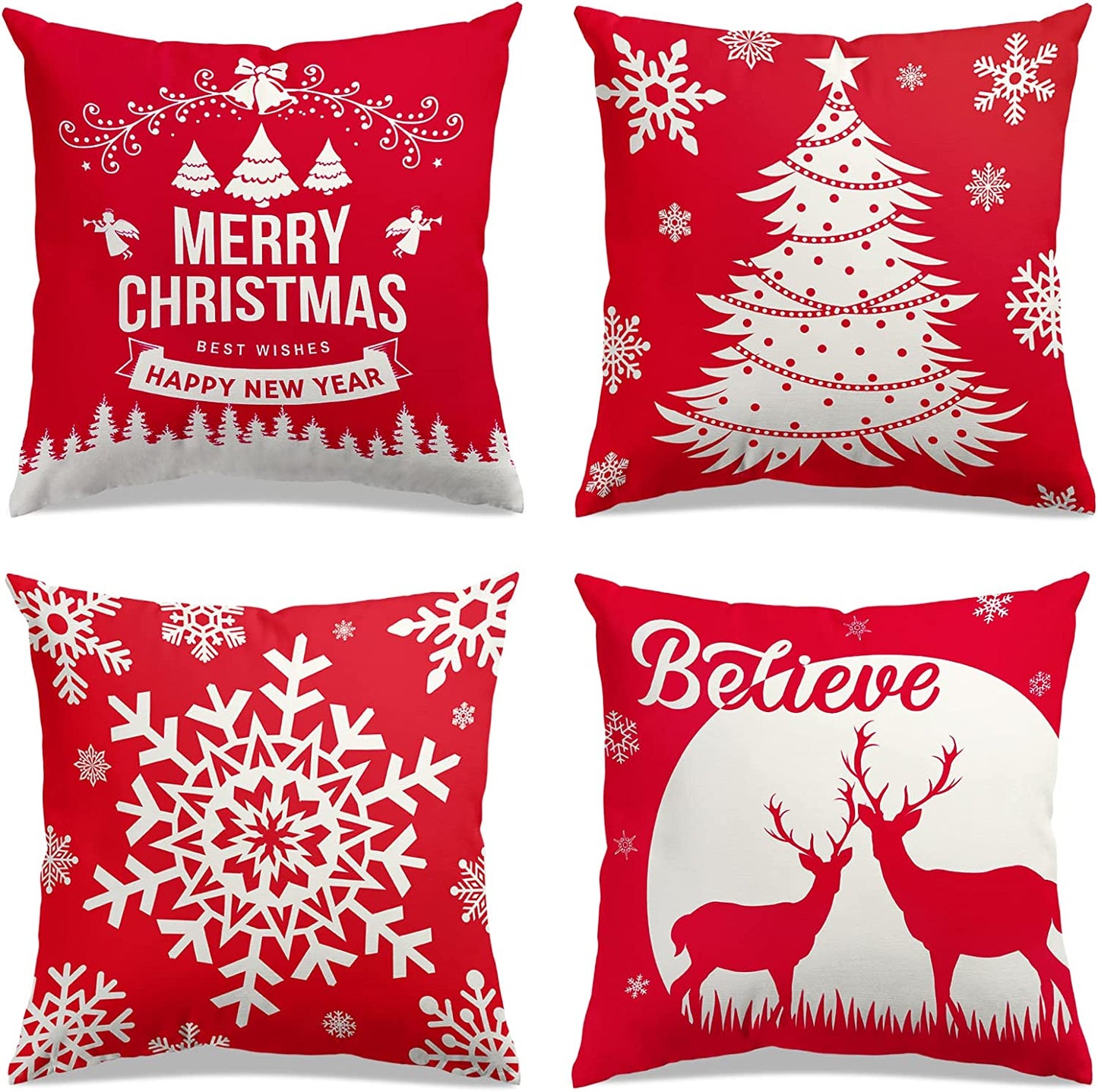 Christmas Pillow Covers 18" x 18", (Red01)