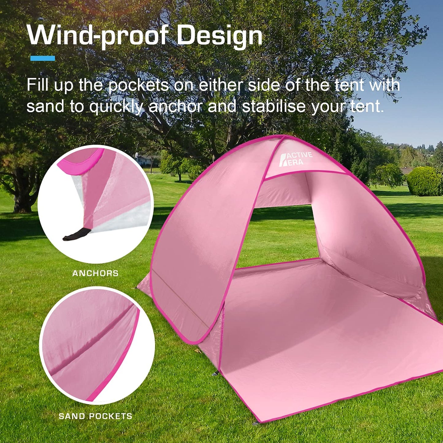 2 Person Pop Up Beach Tent - Pink