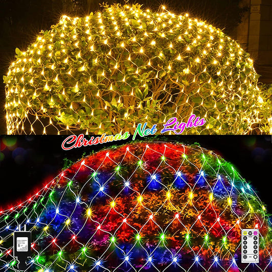 200 LED Christmas Lights Outdoor, 6.5ft x 9.8ft (Warm Multicolor)