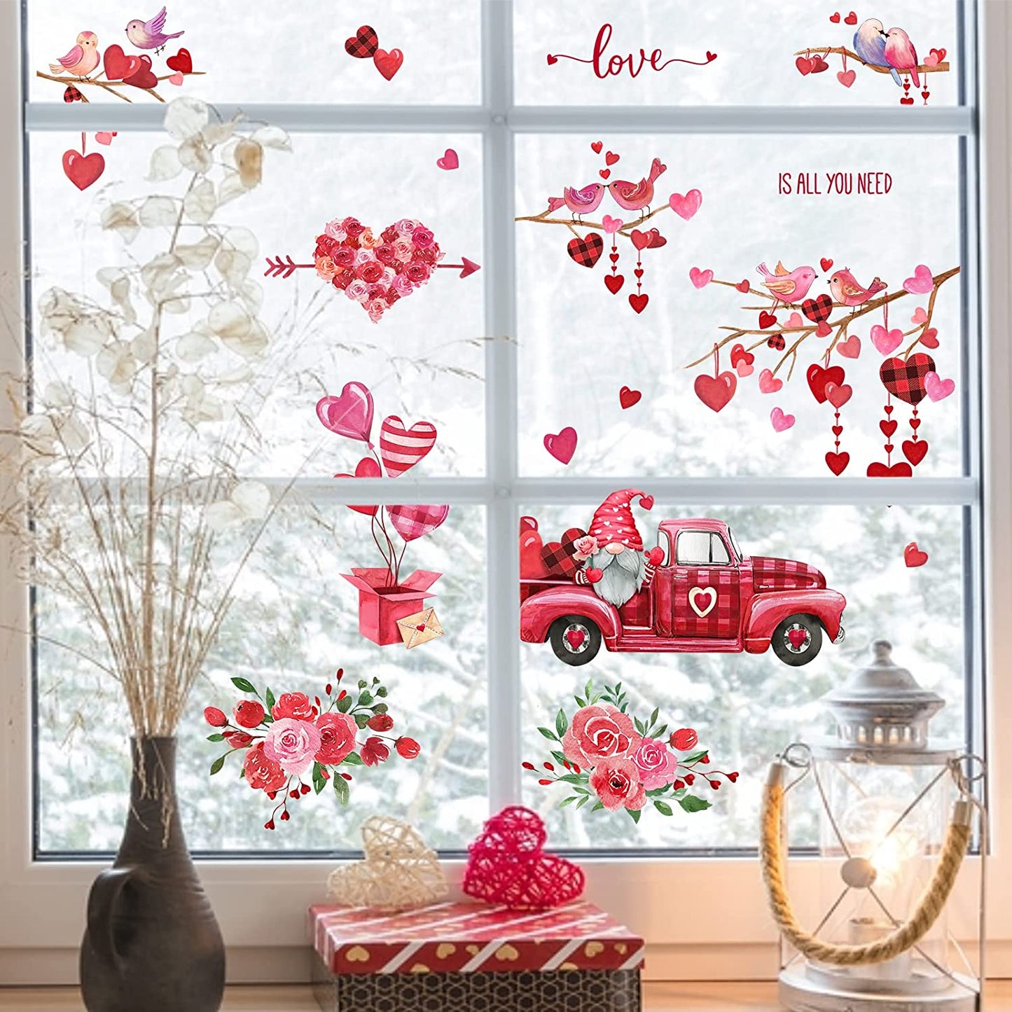 Valentine's Day Window Clings - 9 Sheets