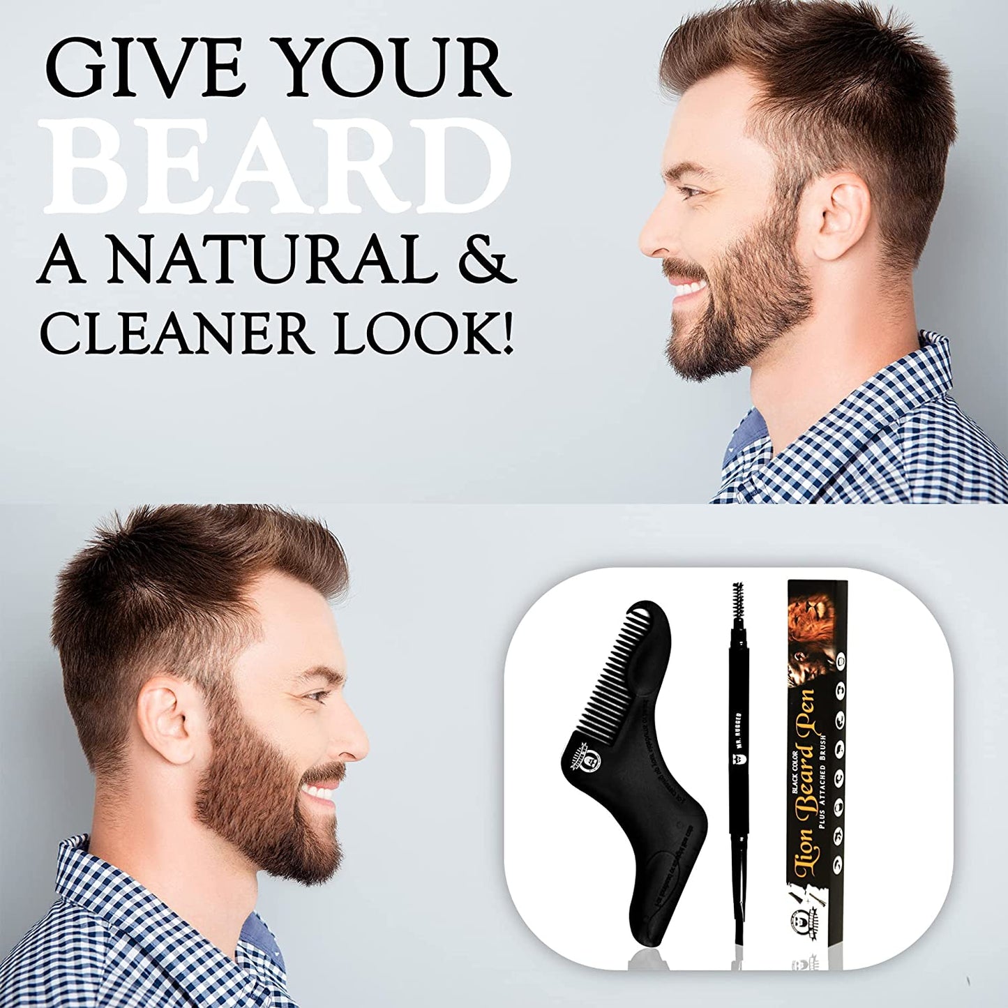 Beard Pencil Refill, Color:Black, Style: Lion Beard Pencil