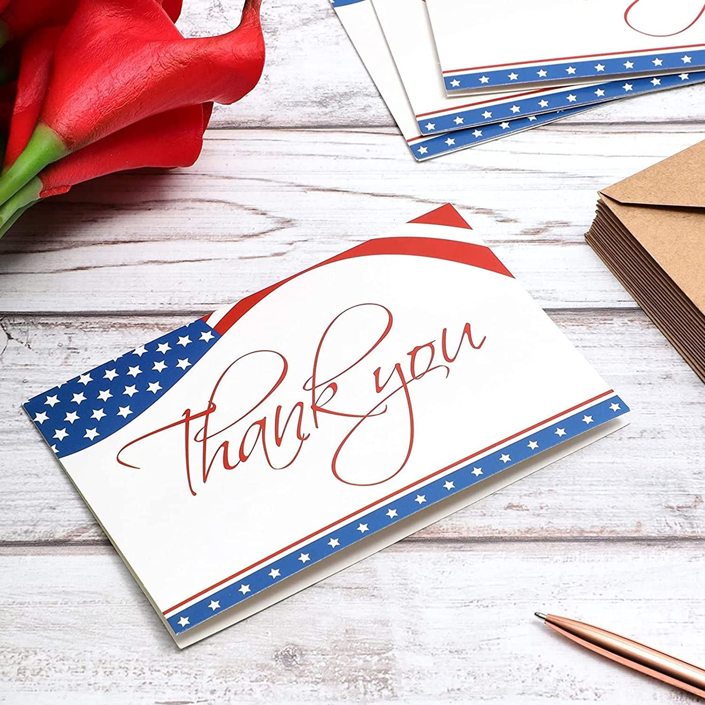 120 Pack Blank Patriotic Cards with Envelopes for 4th of July