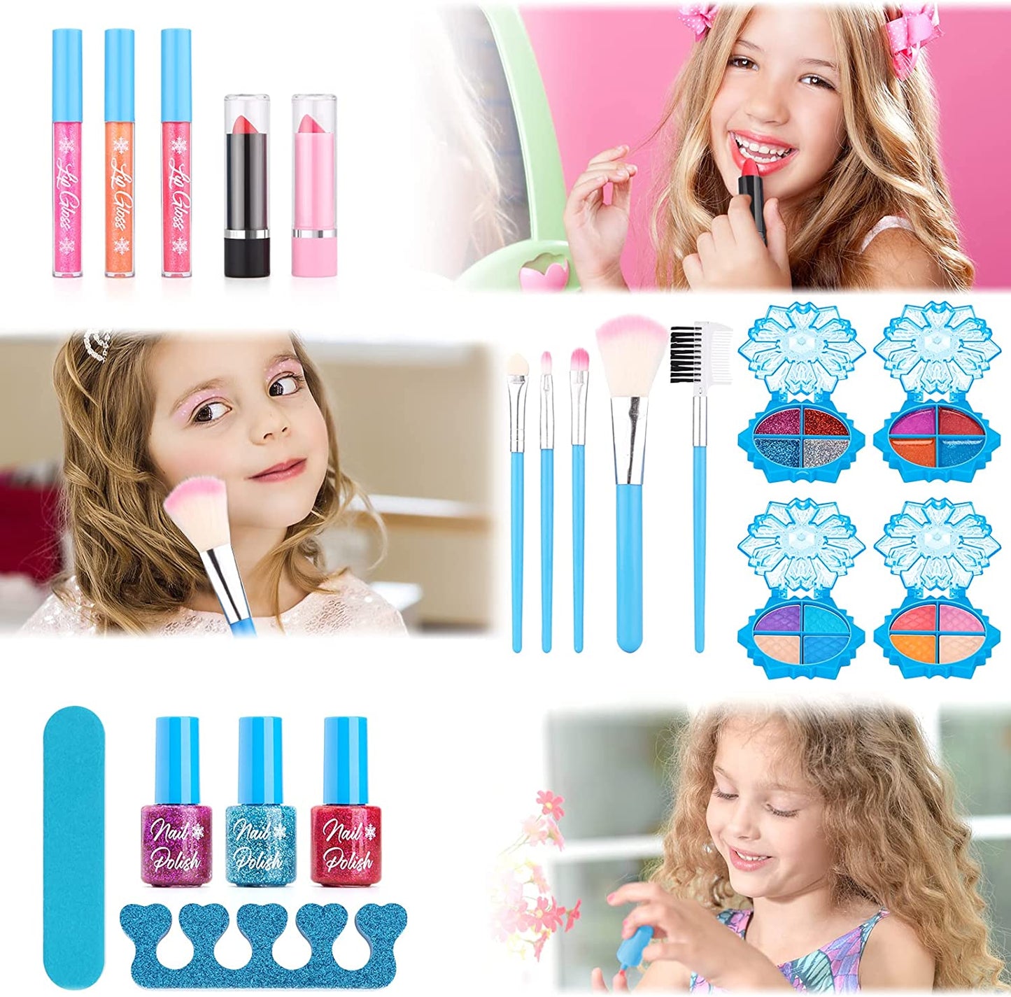 Toy Makeup Kit, Girl or Boy, Blue Case