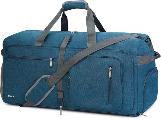 65L Collapsible Duffel Bag, Blue