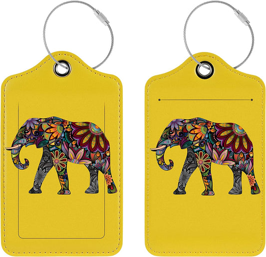 2-Pack Elephant Share Luggage Tags (Yellow)