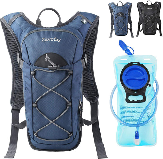 2 Liter tactical travel hydration backpack, blue color