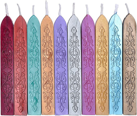 10 wicking sealing wax sticks (mixed color)