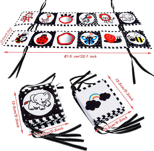 Pack of 2 contrast books for babies, black and white